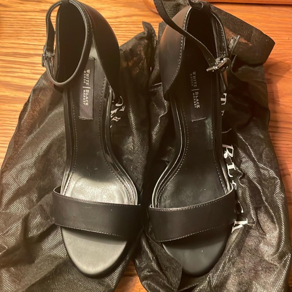 WHBM black strappy Sandals